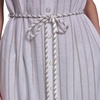image:imageKarl Lagerfeld Womens Sleeveless Collar Striped Linen Rope Belt Midi DressSoft WhiteHummus