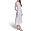 image:imageKarl Lagerfeld Womens Sleeveless Collar Striped Linen Rope Belt Midi DressSoft WhiteHummus