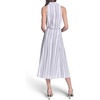 image:imageKarl Lagerfeld Womens Sleeveless Collar Striped Linen Rope Belt Midi DressSoft WhiteMaritime