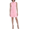 image:imageKarl Lagerfeld Womens Sleeveless Collared Button Front Aline Mini DressAlmond Blossom