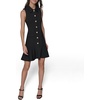 image:imageKarl Lagerfeld Womens Sleeveless Collared Button Front Aline Mini DressBlack