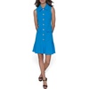 image:imageKarl Lagerfeld Womens Sleeveless Collared Button Front Aline Mini DressFrench Blue
