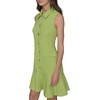 image:imageKarl Lagerfeld Womens Sleeveless Collared Button Front Aline Mini DressSnap Pea