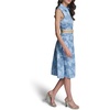 image:imageKarl Lagerfeld Womens Sleeveless Collared Neck All Over Floral Denim Belted Midi DressMedium Wash