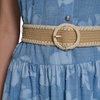 image:imageKarl Lagerfeld Womens Sleeveless Collared Neck All Over Floral Denim Belted Midi DressMedium Wash