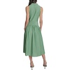 image:imageKarl Lagerfeld Womens Sleeveless Collared Neck Stripe Shirting Midi Wear to Work DressBotanic GreenSoft White