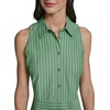 image:imageKarl Lagerfeld Womens Sleeveless Collared Neck Stripe Shirting Midi Wear to Work DressBotanic GreenSoft White