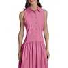 image:imageKarl Lagerfeld Womens Sleeveless Collared Neck Stripe Shirting Midi Wear to Work DressFuchsiaSoft White