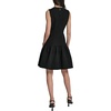 image:imageKarl Lagerfeld Womens Sleeveless Crew Neck Floral Jacquard Drop Waist Flower Detail DressBlack