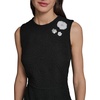 image:imageKarl Lagerfeld Womens Sleeveless Crew Neck Floral Jacquard Drop Waist Flower Detail DressBlack