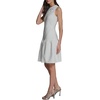 image:imageKarl Lagerfeld Womens Sleeveless Crew Neck Floral Jacquard Drop Waist Flower Detail DressSoft White