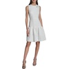 image:imageKarl Lagerfeld Womens Sleeveless Crew Neck Floral Jacquard Drop Waist Flower Detail DressSoft White