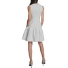 image:imageKarl Lagerfeld Womens Sleeveless Crew Neck Floral Jacquard Drop Waist Flower Detail DressSoft White
