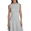 image:imageKarl Lagerfeld Womens Sleeveless Crew Neck Floral Jacquard Drop Waist Flower Detail DressSoft White