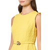 image:imageKarl Lagerfeld Womens Sleeveless Crew Neck Flower Belt Floral Stretch Jacquard Aline DressCanary Yellow