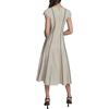 image:imageKarl Lagerfeld Womens Sleeveless Crew Neck Linen Midi Contrast Seaming DressBisqueBlack