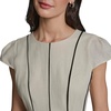 image:imageKarl Lagerfeld Womens Sleeveless Crew Neck Linen Midi Contrast Seaming DressBisqueBlack