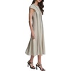 image:imageKarl Lagerfeld Womens Sleeveless Crew Neck Linen Midi Contrast Seaming DressBisqueBlack