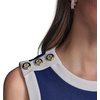 image:imageKarl Lagerfeld Womens Sleeveless Crew Neck Scuba Crepe Pleated Flounce Aline DressMaritimeSoft White