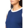 image:imageKarl Lagerfeld Womens Sleeveless Crew Neck Scuba Crepe Pleated Flounce Aline DressMaritimeSoft White
