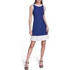 image:imageKarl Lagerfeld Womens Sleeveless Crew Neck Scuba Crepe Pleated Flounce Aline DressMaritimeSoft White