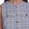 image:imageKarl Lagerfeld Womens Sleeveless Crew Neck Tweed Popover Button Detail DressMystic Blue Multi