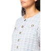 image:imageKarl Lagerfeld Womens Sleeveless Crew Neck Tweed Popover Button Detail DressMystic Blue Multi
