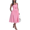 image:imageKarl Lagerfeld Womens Sleeveless Drop Waist Midi Dress with Flower Applique BeltPink Sherbet