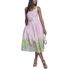 image:imageKarl Lagerfeld Womens Sleeveless Drop Waist Midi Dress with Flower Applique BeltPink SherbetTea Green Combo