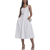image:imageKarl Lagerfeld Womens Sleeveless Drop Waist Midi Dress with Flower Applique BeltSoft White