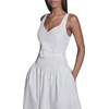 image:imageKarl Lagerfeld Womens Sleeveless Drop Waist Midi Dress with Flower Applique BeltSoft White