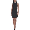 image:imageKarl Lagerfeld Womens Sleeveless Embellished Neckline Scuba Crepe a Line DressBlack