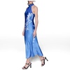 image:imageKarl Lagerfeld Womens Sleeveless Halter Neck Satin Aline Maxi DressBright SapphirePalace Blue Multi