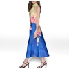 image:imageKarl Lagerfeld Womens Sleeveless Halter Neck Satin Aline Maxi DressCitrus GreenBright Sapphire Multi