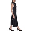 image:imageKarl Lagerfeld Womens Sleeveless Mock Neck Satin Faced Crepe Midi DressBlackSoft White