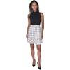 image:imageKarl Lagerfeld Womens Sleeveless Mock Neck Tweed Skirt Twofer Mini DressBlackSoft WhiteBlack Multi