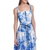 image:imageKarl Lagerfeld Womens Sleeveless Rope Belt Aline Maxi DressPorcelain Blue Multi