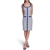 image:imageKarl Lagerfeld Womens Sleeveless Scoop Neck Knit Front Buttons Sheath DressMaritimeSoft White