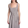 image:imageKarl Lagerfeld Womens Sleeveless Scoop Neck Linen Fit and Flare Midi DressEarthy Brown