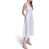 image:imageKarl Lagerfeld Womens Sleeveless Scoop Neck Linen Fit and Flare Midi DressSoft White
