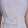 image:imageKarl Lagerfeld Womens Sleeveless Scoop Neck Linen Fit and Flare Midi DressSoft White