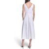 image:imageKarl Lagerfeld Womens Sleeveless Scoop Neck Linen Fit and Flare Midi DressSoft White