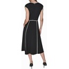 image:imageKarl Lagerfeld Womens Sleeveless Scuba Crepe Wear to Work Midi DressBlackSoft White