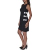 image:imageKarl Lagerfeld Womens Sleeveless Side Bows Scuba Crepe Sheath DressBlackSoft White