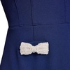 image:imageKarl Lagerfeld Womens Sleeveless Split Neck Scuba Crepe Fit and Flare Pearl Embellishments DressMaritime