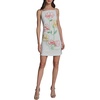 image:imageKarl Lagerfeld Womens Sleeveless Square Neck Soutache a Line Floral Detail DressSoft White