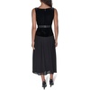 image:imageKarl Lagerfeld Womens Sleeveless Stretch Velvet Novelty Belt Midi DressBlack