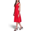 image:imageKarl Lagerfeld Womens Sleeveless V Neck Cotton Fit and Flare Midi DressTomato