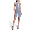 image:imageKarl Lagerfeld Womens Sleeveless VNeck Bow Aline Mini DressBlue MultiSoft White