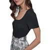 image:imageKarl Lagerfeld Womens Square Neck Short Sleeve Bow Midi DressBlackSoft WhiteBlack Combo